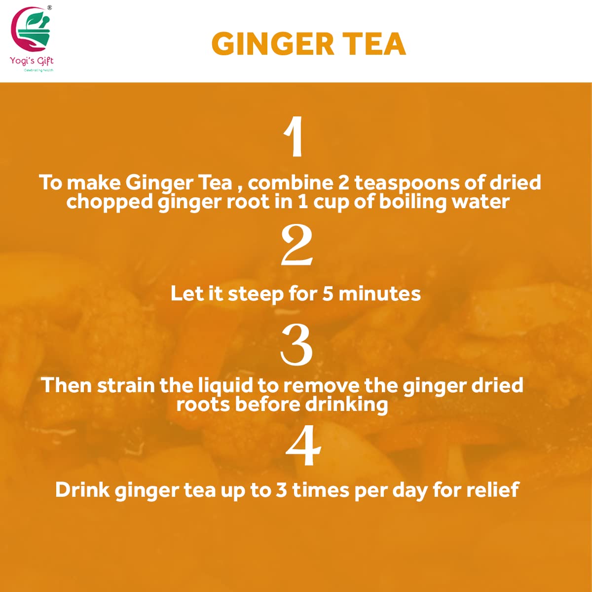 Dried Ginger Root 1 LB (16 Oz)| Cut and Sifted Dried Ginger Pieces | As Spicy as Fresh Ginger | Flavourful Indian Spice |100% Pure and Natural For Making Flavourful Tea | By Yogi's Gift®