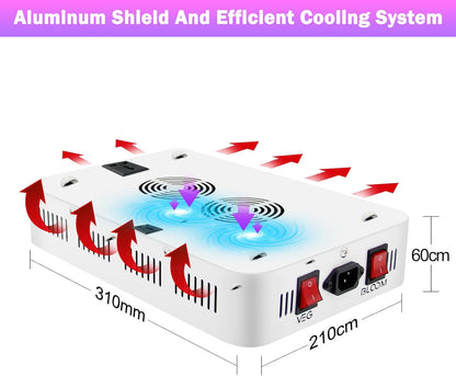 Grow Lamp for Indoor Plants, 3F1500 LED Full Spectrum Grow Light for Seed Starting Vegetables Bloom Plant Growing Light with Daisy Chain Temperature Hygrometer Coverage:4.5x4.5ft