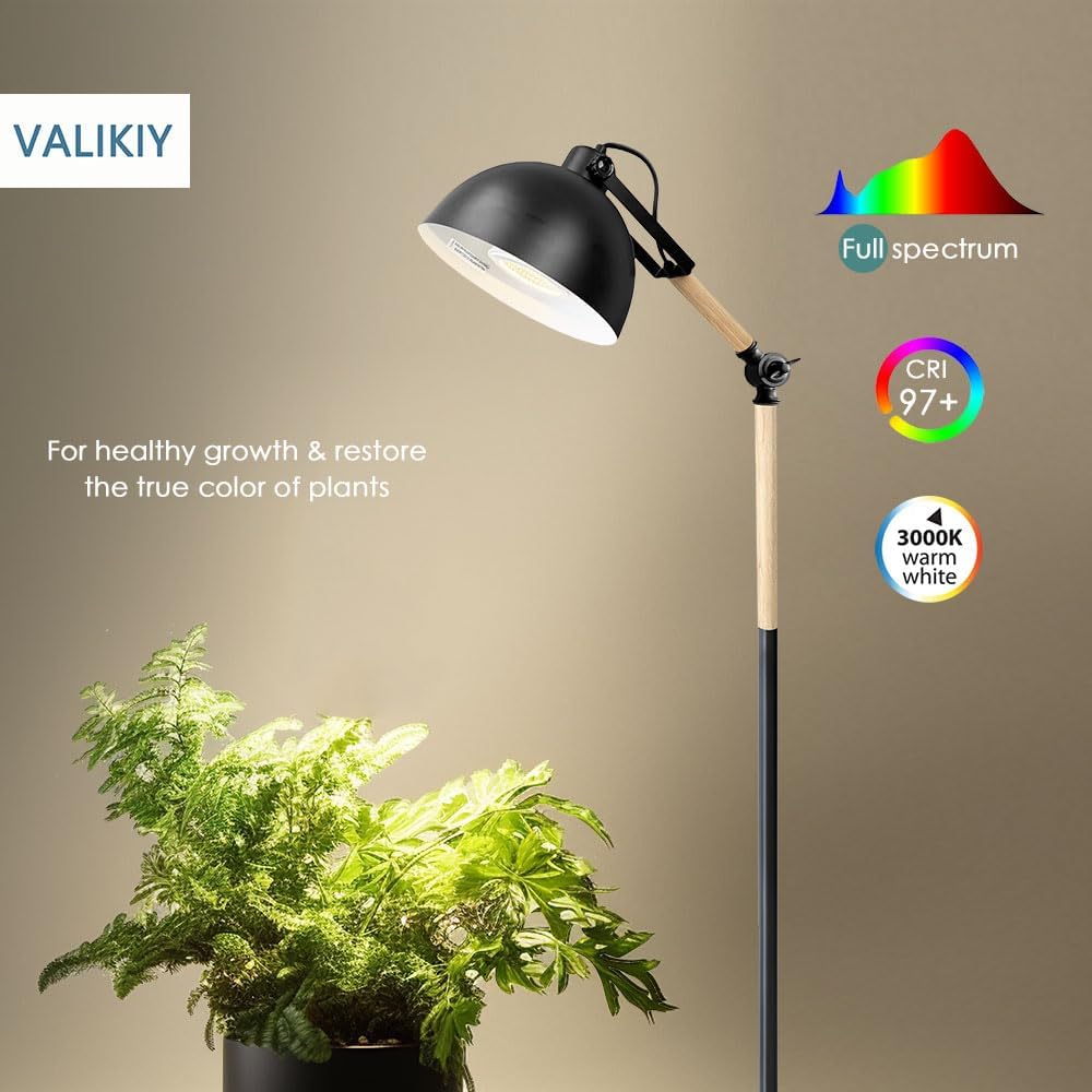 LED Grow Light for Indoor Plants, 20W Adjustable Standing Grow Lamp with Rotatable Head, Foot Switch & External Timer, Full Spectrum, Energy-Efficient & 97+ CRI for Thriving, Lush Growth.