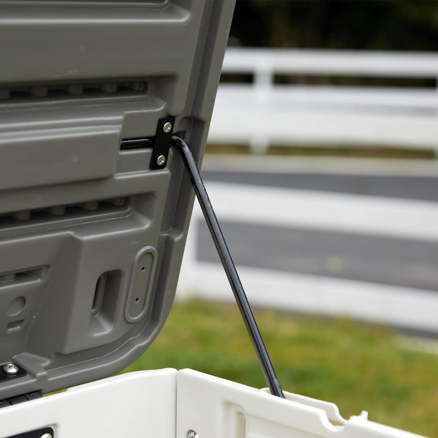 TARKARI Premium Pro Edition 100 Gallon Lockable Resin Deck Box, Waterproof & UV-Resistant Outdoor Storage Box for Outdoor Cushion Storage, Garden Tools & Pool Accessories Storage, White