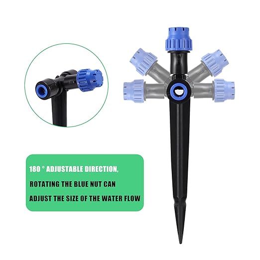 Drip Irrigation Emitters,with Adjustable 360 Degree Water Flow Drippers Sprayer Push-to-Fit for 1/4 inch Tubing, Garden Drippers Sprayer for House Garden Watering System (36pcs- Drip)