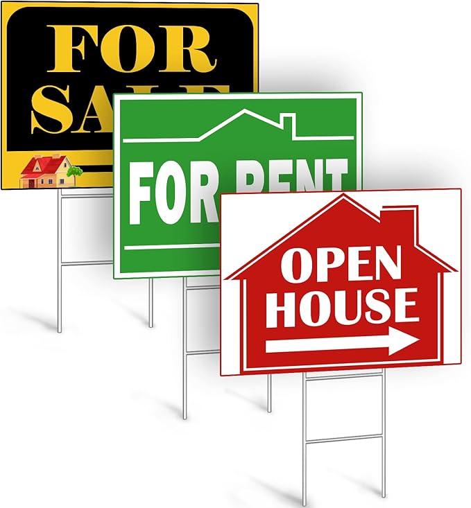 Gtongoko 25 Pack H Frame Yard Sign Stakes Metal, 16.5" x 7" Heavy Duty 9 Gauge Yard Sign Stands for Advertising Board, H Stakes for Custom Garage Sale Sign