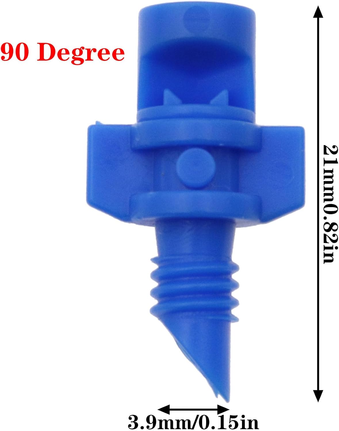 100PCS Drip Irrigation Emitters Micro Sprinkler Heads Micro Garden Lawn Water Spray Misting Nozzle Sprinkler Irrigation for Plant Irrigation Systems (Blue 90°)