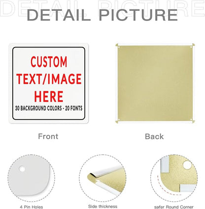 Custom Sign Personalized Custom Metal Sign, Customize For Office, Business, Workplace, Office, Home, Delivery Signs 8x8