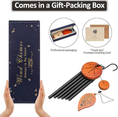 Sympathy Wind Chimes,32" Memorial Wind Chimes for Loss of Loved One, Sympathy Memorial Bereavement Gift,in Memory of Loved One Loss of Mother Father，Home Decor Garden Patio Outdoor-Black