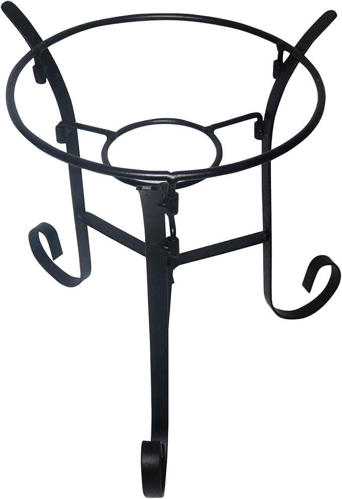 Alpine Corporation 10 Inch Tall Metal Stand fits one 8 Inch or 10 Inch Gazing Globe, Black