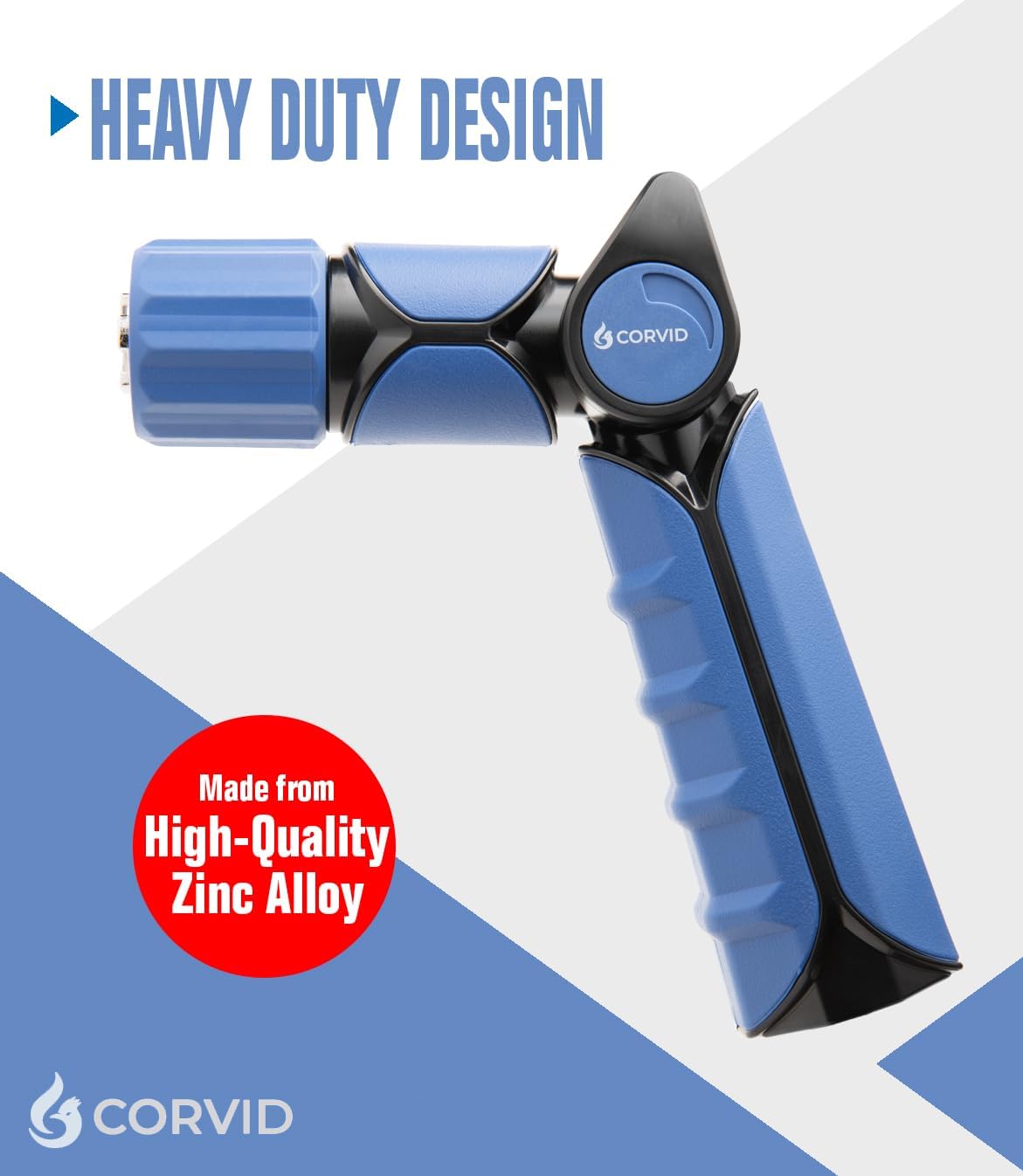 3-Pack Corvid Thumb Control Adjustable Nozzle - Heavy-Duty, Durable, 1-Pattern Spray for Watering, Cleaning, and More