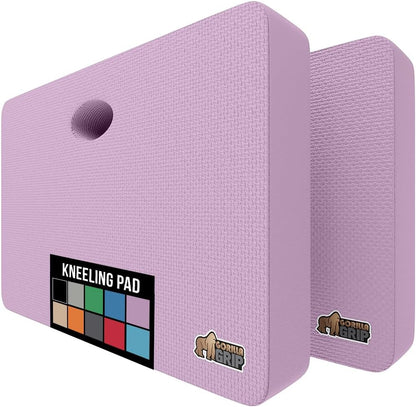 GORILLA GRIP Extra Thick Patent Pending Garden Kneeling Pad, 17.5 x 11 Inch Supportive Soft Foam Knee Cushioning for Gardening, Water Resistant, Bathing Baby Working Supplies Lightweight 2 Pack Purple