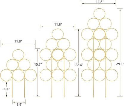 Trellis for Climbing Plants Indoor 15.7 Inch, Small Plant Trellis for Potted Plants, 3 Pack Stackable Circle Garden Houseplant Trellis for Vines