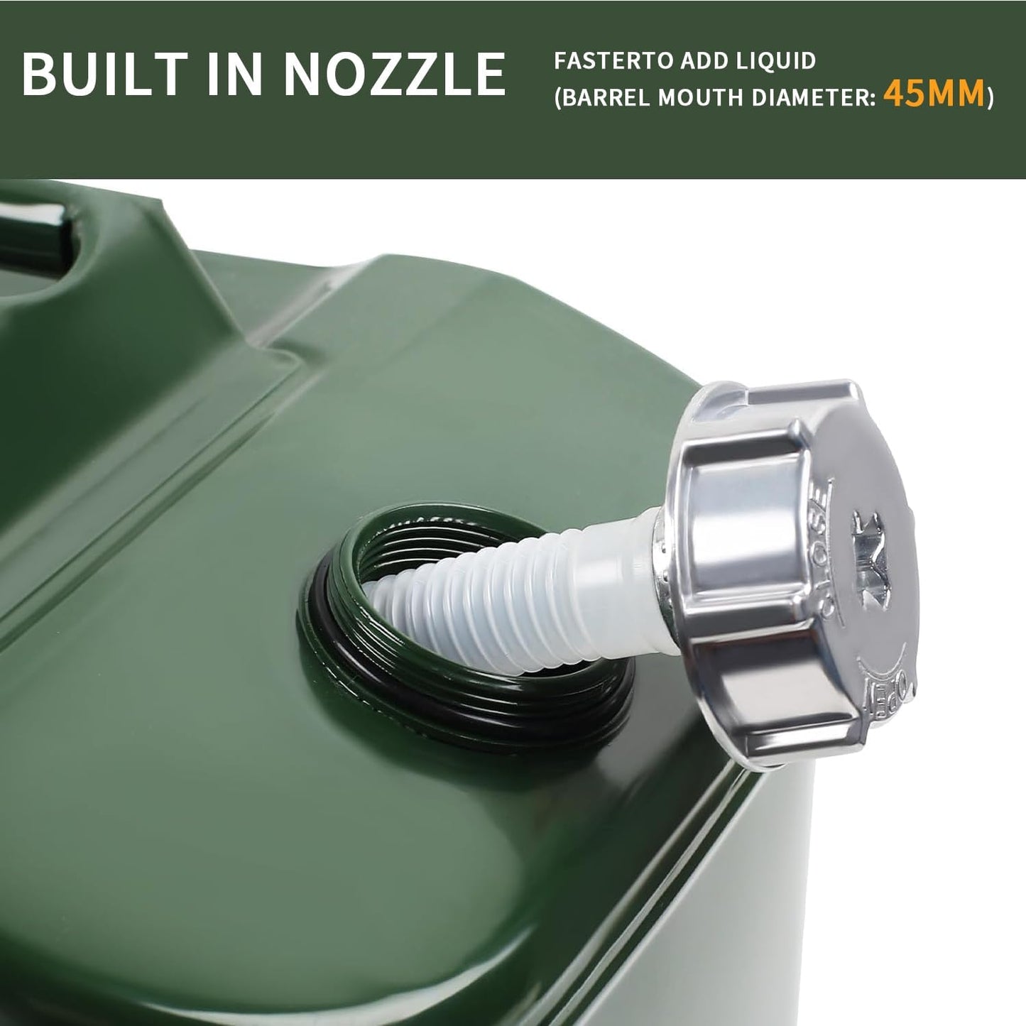 2.5 Gallon Metal Watering Can, with Flexible Spout and Pressure Release Valve, Square Design Safe and Stable, Watering Can for Garden, Water Container Camping (10L）