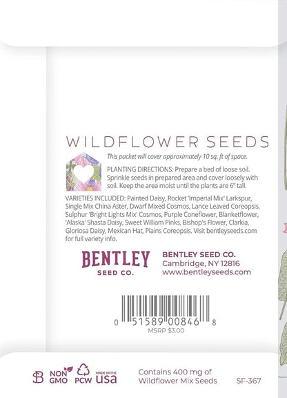 Bentley Seed Co. Love Where You Live - Wildflower Seeds Seed Packets - 25 Seed Packs - Perfect Eco-Friendly Gift for Gardeners & Friends - Non GMO Seeds