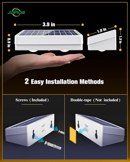 Solar Fence Lights 8 Pack, 50 Lumens Outdoor Fence Solar Lights with 12 Modes RGB Color Glow LED Solar Lights Outdoor Waterproof for Patio, Backyard, Deck, Fence, Railing. （White Shell）