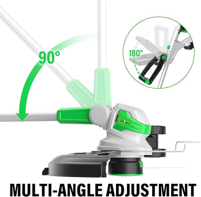 SOYUS Weed Wacker Battery Operated, 12 Inch String Trimmer Cordless, 20V Weed Wacker Electric with Battery and Charger, Lightweight Edger Trimmer with 8 Pcs Replacement Spool Trimmer Lines