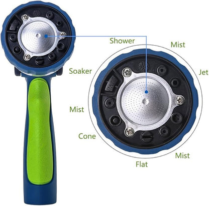 GREEN MOUNT New Patent Garden Hose Nozzle, Heavy Duty Water Nozzle, High Pressure Fireman Style Nozzle with Ergonomic Handle for Lawn and Garden Watering
