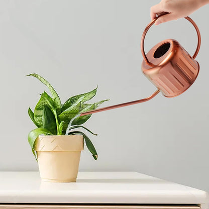 34oz/1L Stainless Steel Watering Can - Indoor/Outdoor Plant Watering Can with Long Spout, Rust-Proof for Succulents, Houseplants, Garden - Modern Minimalist Design (Copper Color)