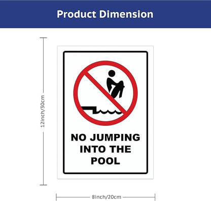 No Jumping into the Pool Outdoor Metal Pool Signs - Perfect Pool Gifts for New Homeowners & Retirees