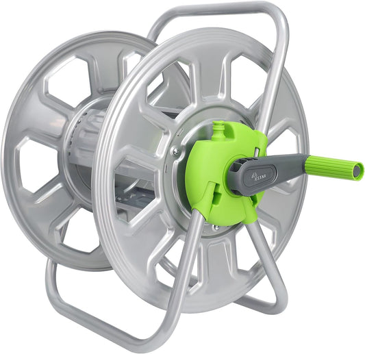 Metal YESTAR Water Hose Reel Cart,Hold 100 Ft of 5/8 Inch Hose,Portable Hose Reels for Outside.Storage and Watering