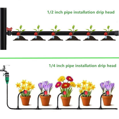 200Pcs 360 Degree Adjustable Irrigation Drippers Sprinklers, 1/4 Inch Emitters Drip for Watering System