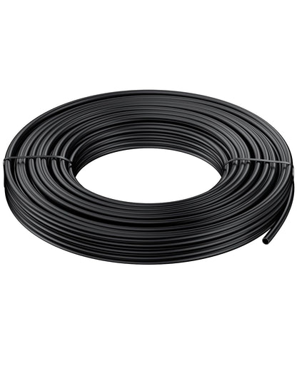 Pawfly 25 ft. 1/4" Drip Irrigation Tubing, Blank PE Distribution Tubing for Drip Irrigation System, Black Polyethylene Drip Line, Drip Irrigation Hose Roll for Garden Watering