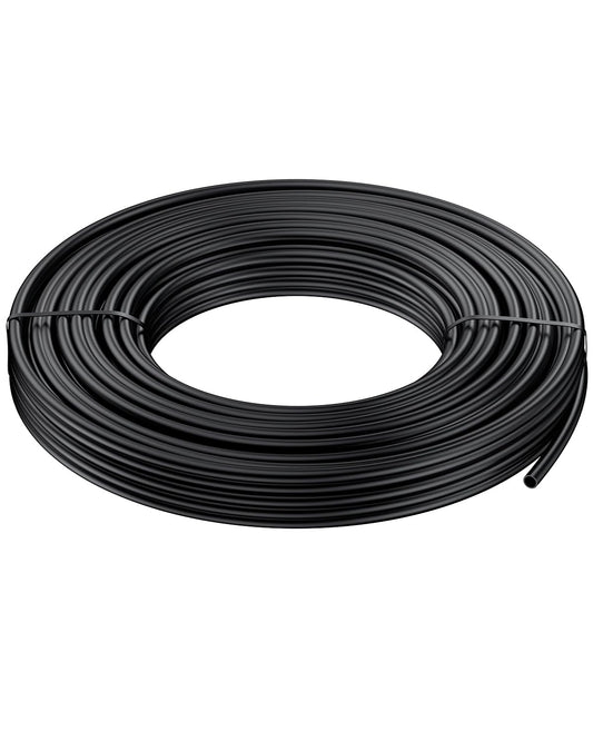 Pawfly 25 ft. 1/4" Drip Irrigation Tubing, Blank PE Distribution Tubing for Drip Irrigation System, Black Polyethylene Drip Line, Drip Irrigation Hose Roll for Garden Watering