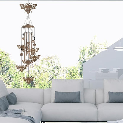 Outdoor Bees Wind Chimes Decor, Portable Mobile Wind Catcher, Sympathy Wind Bells, Memorial Gifts for Mom, Housewarming, Blessing WindChimes(Outside/Indoor/Home/Room/Porch/Yard/Tree/Garden Decorate)