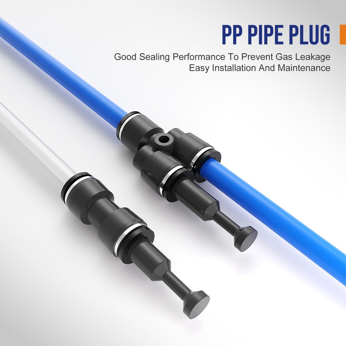 60pcs 5/16" OD 8mm Push to Connect Fittings, 5/16 inch OD Dot Air Line Fittings Pneumatic Air Hose Tubing Quick Connects Kit (Tee, Straights, Elbow, Splitters,Plugs)