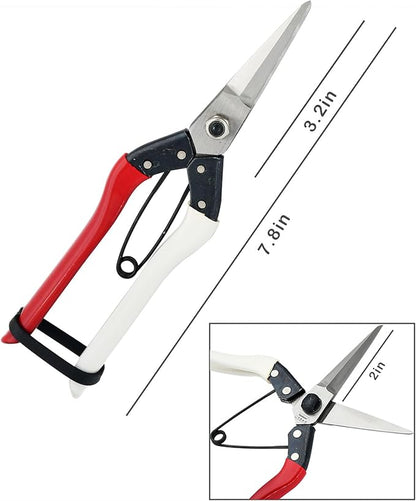 Double-Edge Garden Shears Micro-Tip Pruning Shears Extra Heavy Straight Garden Scissors Effortless Cuts Pruning Shears for Gardening Clippers for Plant Herb Flower Harvesting Fruits vegetables