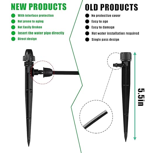 20 Pcs Drip Irrigation Misting Spray Emitters,360 Degree Adjustable Atomizing Nozzles Drip Line Misting Emitters for 1/4" Irrigation Tubing Micro Drip Misting Sprinkler for Garden Watering System