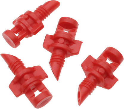 100PCS Drip Irrigation Emitters Micro Sprinkler Heads Micro Garden Lawn Water Spray Misting Nozzle Sprinkler Irrigation for Plant Irrigation Systems (red 360°)