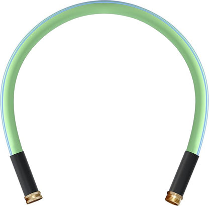 Atlantic Heavy Duty Garden Hose 5/8 Inch x 3 Foot Green Color, Short Connection Leader Hose with Male-Female Connectors (3FT)