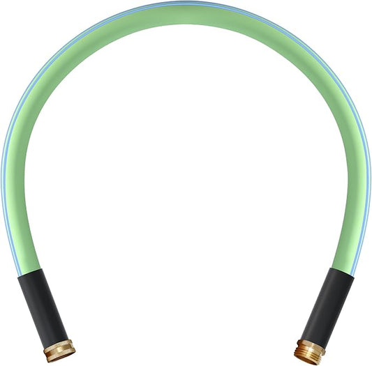 Atlantic Heavy Duty Garden Hose 5/8 Inch x 3 Foot Green Color, Short Connection Leader Hose with Male-Female Connectors (3FT)