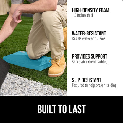 GORILLA GRIP Extra Thick Patent Pending Garden Kneeling Pad, 17.5 x 11 Inch Supportive Soft Foam Knee Cushioning for Gardening, Water Resistant, Bathing Baby, Working Supplies Lightweight, Turquoise