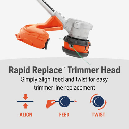 Husqvarna WeedEater 320iL Cordless String Trimmer with 4 Ah Battery and Charger, 16-Inch Straight Shaft Electric Weed Eater with Rapid Replace Trimmer Head for Seamless String Reloading, 970480104