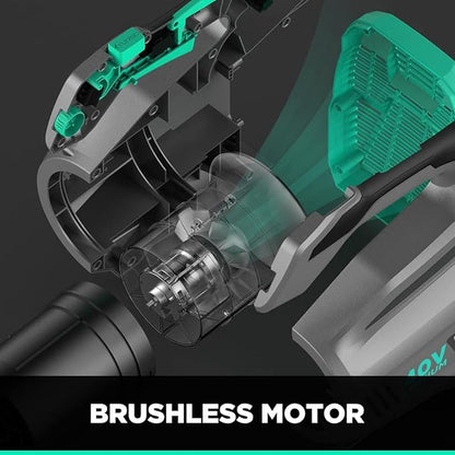 Litheli Cordless Leaf Blower 40V, Battery Leaf Blowers for Lawn Care, with Brushless Motor, Axial Blower for Blowing Leaf, Dust, Snow, Debris, with 2.5Ah Battery & Charger Included