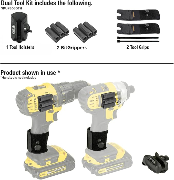 Spider Tool Holster - Improve The Way You Carry Your Power Drill, Driver, Multitool, Pneumatic, Multi-Tool and More on Your Belt - Compatible With All Major Tool Brands