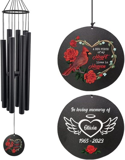 Personalized 36" Memorial Wind Chimes for Outside, Sympathy and Bereavement Gift for Loss of Loved One, A Thoughtful Remembrance of Mother, Father or Husband for Garden and Patio