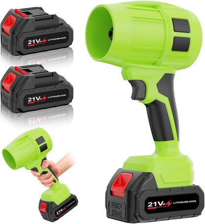 Leaf Blower Cordless with Battery, 55000RPM 850CFM Electric Leaf Blower with 2 * 21V Batteries, Portable Handheld blowers, Press to Variable Speed, Blowers for Lawn Care, Patio Cleaning (Green)