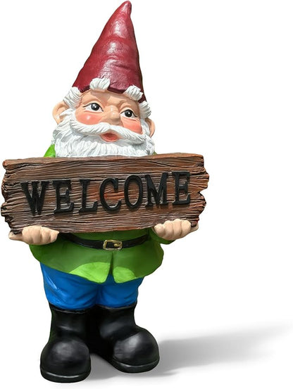 Gnome Garden Decor Statue Gnomes Decorations for Yard with Welcome Sign Outdoor Decorations for Patio Unique Garden Gifts for Women Mom Grandma