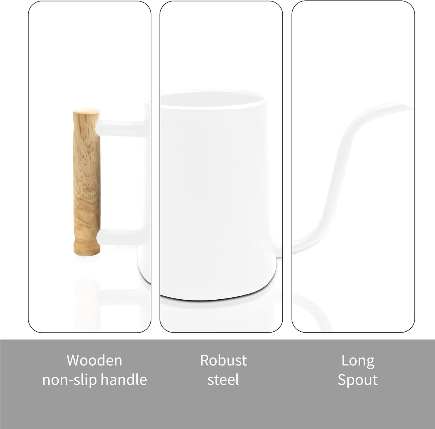 Watering can Indoor Plants,Indoor Watering Can for Plant,35 oz/1000 ml Stainless Steel Watering can Long Spout with Small Vintage Glass Plant Spray Bottle(White)