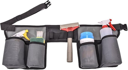 Cleaning Tool Belt, Adjustable Cleaning Bottle Holster Belt, Window Cleaning Belt, Tool Storage Belt With 4 Pockets for Housekeeping Cleaning Caddy, Waist Tools Bag Belt House Cleaning Supplies
