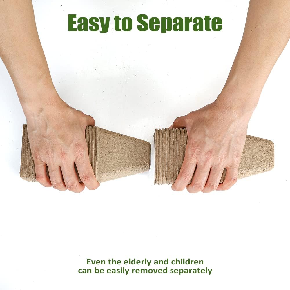 126 Packs Square Peat Pots, 3.15 Inch Seed Starting Pots with Drainage Holes Square Nursery Pot,Biodegradable Eco-Friendly Round Plant Seed Starter Peat Germination Seedling Trays