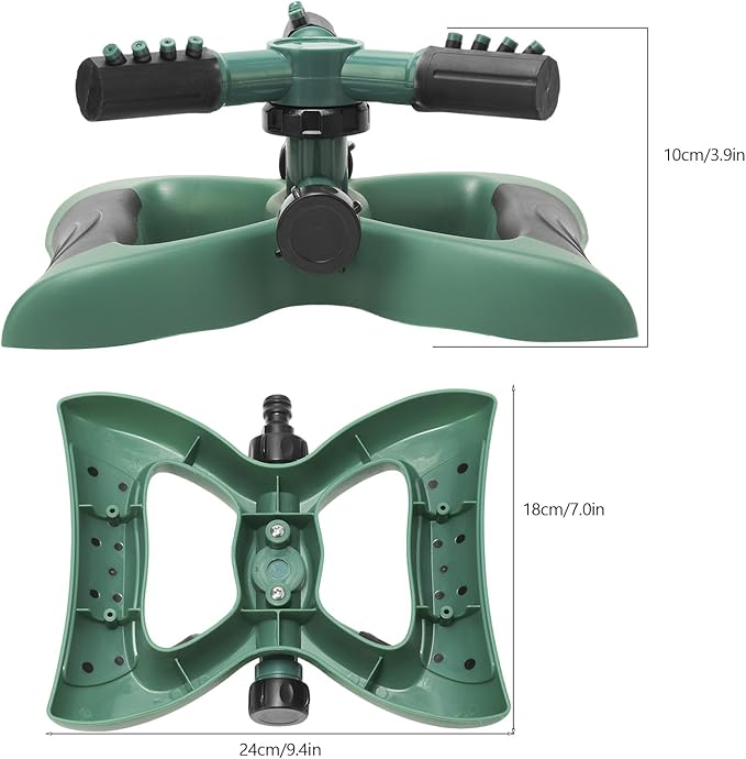 Garden Sprinkler for Large Area, 360°Rotating Lawn Sprinklers,Irrigation Grass Water Sprayer System, Garden Hose Sprinkler for Yard(Green)