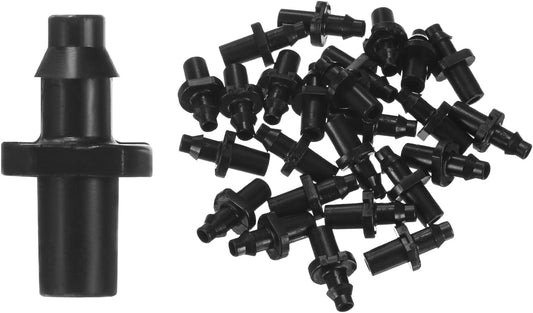 25-Pack Drip Irrigation Barbed Fittings, for 1/4 Inch Tubing Flat Connector Plastic Coupling Irrigation Parts for Garden/Greenhouse/Aquarium/Flower Pot, Drip Pipe Accessories