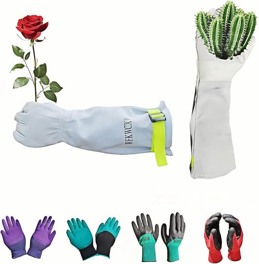 Gardening Gloves for Women/Men,Rose Pruning Long Leather Garden Gloves Thorn Proof