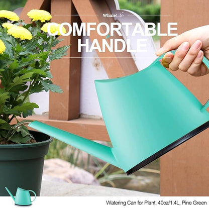 WhaleLife Indoor Watering Can for House Bonsai Plants (1.4L, Pine Green)
