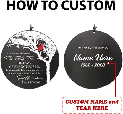 Personalized 36" Memorial Wind Chimes for Outside, Sympathy and Bereavement Gift for Loss of Loved One, A Thoughtful Remembrance of Mother, Father or Husband for Garden and Patio