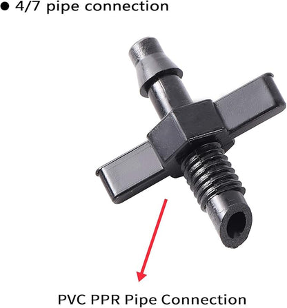 Barb Tubing Coupling Adapter Thread (1/4") x Barb 1/4" Drip Micro Irrigation Threaded With 100PC/Bag