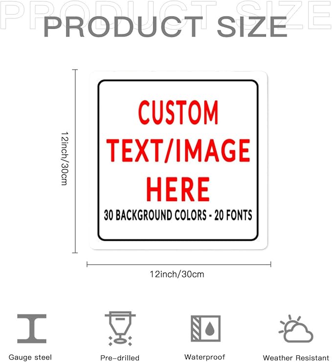 Custom Sign Personalized Custom Metal Sign, Customize For Office, Business, Workplace, Office, Home, Delivery Signs 12x12