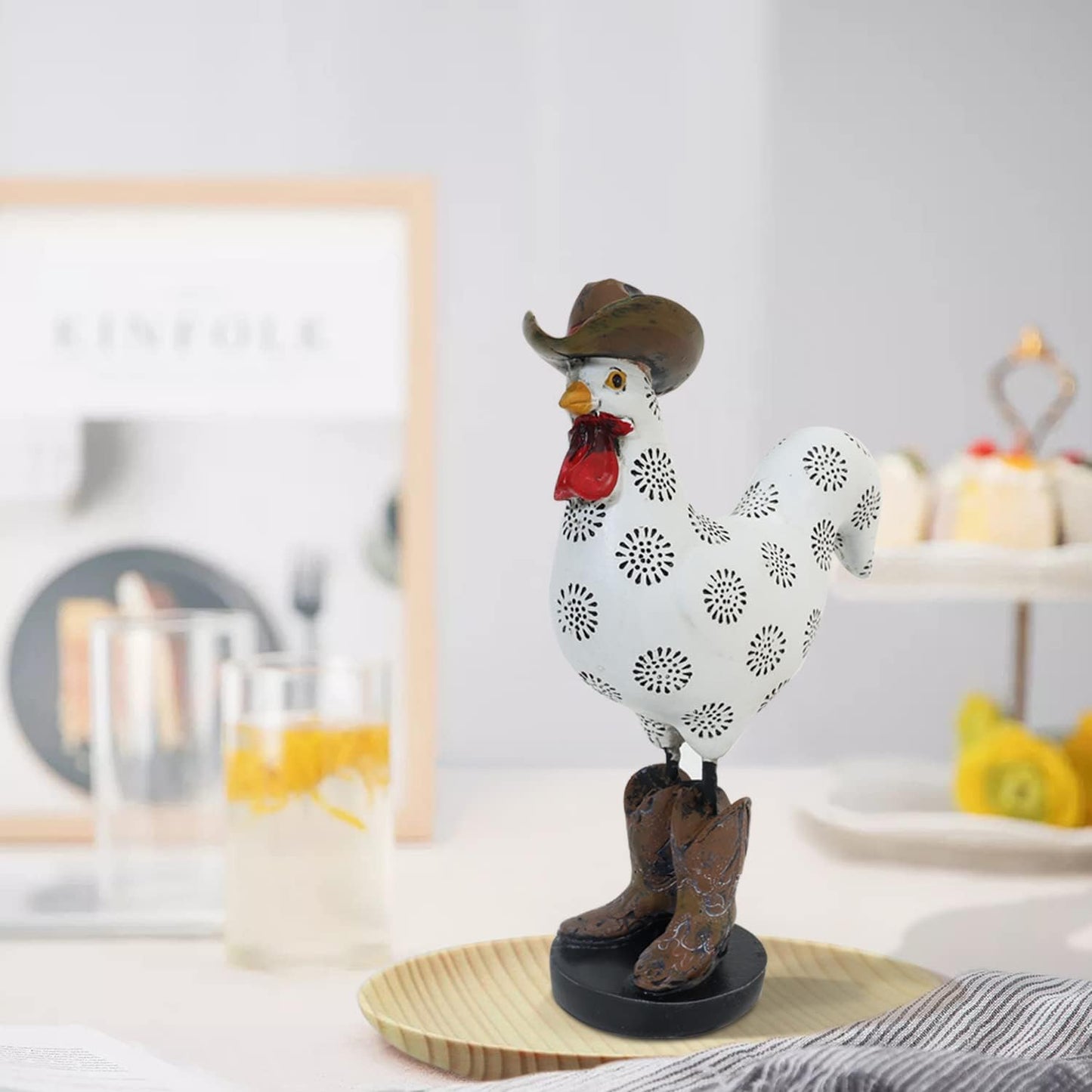 LIFFY Rooster Garden Statue Outdoor,Indoor Resin Home Decor Figurines Decorations,Farm Animals Statue Yard Decorative Ornaments Outside,for Balcony,Patio,Lawn