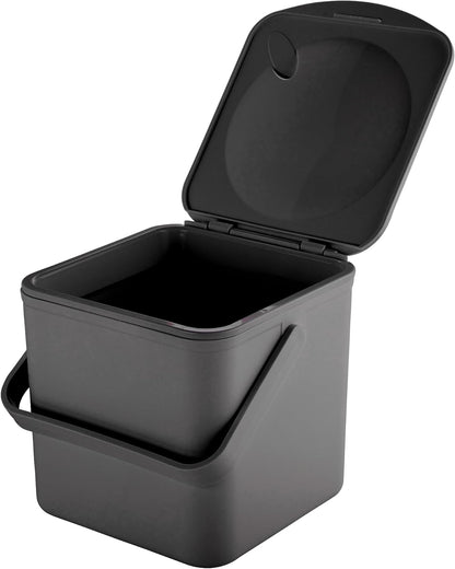Minky Homecare Kitchen Compost Bin – Countertop Food Waste Caddy with Easy Wipe Clean Interior – Made in The UK - 3.5L (0.9 gal.) ECO Black